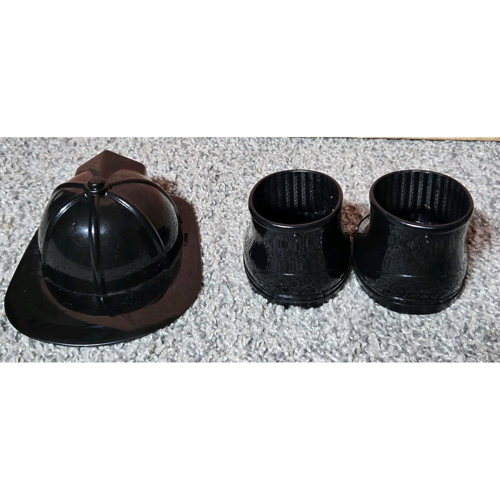 Build A Bear Workshop Replacement Black Fireman Hat and Black Boots - Picture 2 of 9